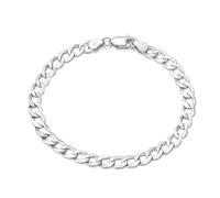 Dsnyu Pulseras de plata de ley 925 para mujer, pulsera de cadena simple de 5 mm de ancho, joyería de plata/oro, 20x0.5CM, No es una piedra preciosa