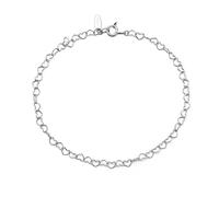 Dsnyu Pulseras para mujer, diseño de corazón, bonita pulsera de cadena de oro blanco clásico para boda, 7inches, Oro blanco de 14 quilates, No es una piedra preciosa