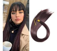 Dsoar 28 Pulgadas Pelo Trenzado Recto 150g 1 Paquete Extensión de Cabello Sintético Sedoso para Trenzar Cabello a Granel Preestirado para Trenzas Boho, 99J