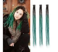 Dsoar Clip In Dreadlock Extensiones 24 Pulgadas 3PCS Hecho a Mano 0.6cm Sintético Dreads con Clips Suave Crochet Loc Extensiones