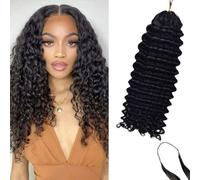 Dsoar Extensiones de Cabello Humano Micro Crochet 100 g 20 Pulgadas Pre-looped Deep Wave Hair Bundle para Trenzar Extensiones de Cabello Rizado de Color Natural
