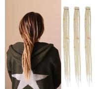 Dsoar Extensiones Delgadas Dreadlock 20 Pulgadas Clip In Dreads Handmade Dreads 3Pcs Crochet Loc Extensiones(613#)