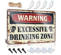 Dsoluuing Cool Room Accessories for Teens Boys Warning Excessive Dring Zone Tin Sign Men Stuff Man Cave Sign Metal Sign Size : 30X40CM)