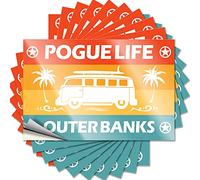 Dsoluuing Pegatinas y calcomanías para cascos duros Pogue Life Outer Banks Funny Sticker 10 Pcs Calcomanías para herramientas de coches (Tamaño: 8 x 12 cm)