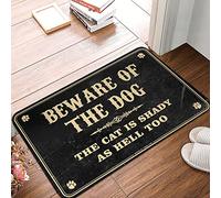 Dsoluuing Tapetes para puerta delantera al aire libre Otoño Cuidado con el perro El gato es sombreado como el infierno también alfombra divertida decoración de dormitorio al aire libre alfombra de piso (tamaño : 40 x 60 cm)