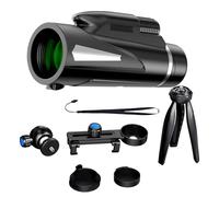 DSOPV Telescopio monocular HD, 12 x 50, negro, principiante, todas las edades, entusiastas del aire libre, unisex, ocular estándar