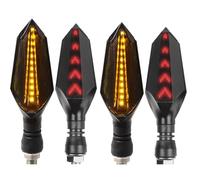 DSPOLIMV Compatible con Suzuki para GSXS1100 para GSXR125 para GSXR150 para GSXR250 para GSXR400 Luces De Giro De Motocicleta Luz Intermitente Que Fluye Motocicleta Intermitentes(2 Pairs Red-Yellow)