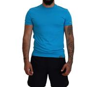 DSQUARED2 Camiseta de hombre azul informal con estampado de logotipo en la manga L, azul claro