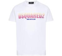 Dsquared2 Cool Fit Made With Love Logo White T-Shirt