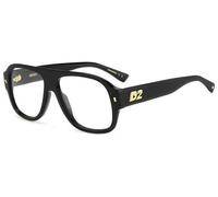 Dsquared2 Hombre D2 0125 807 Monturas ópticas Acetato Negro Cuadrada