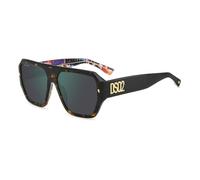 DSQUARED2 D2 0128/S Gafas de Sol, Havana Pattern, 58 para Hombre