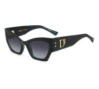 Dsquared2 Mujer D2 0132/S 6AK/9O Gafas de sol Acetato Verde Gris Cat Eye Sombreado