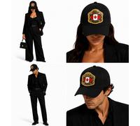 Dsquared2 Gorra Baseball Catenacci Fighter Cap Icon Logo Bordado Unisex, Negro