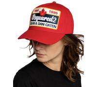 Dsquared2 Gorra Baseball Iconic Oversized Patch, Roja, Talla Ajustable