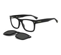 Dsquared2 Hombre D2 0100/CS 807/M9 Gafas de sol Plástico Negro Gris Geométrico Polarizado Clip-on