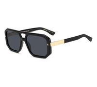 Dsquared2 Hombre D2 0105/S 807/2K Gafas de sol Acetato Negro Gris Cuadrada Normal Antirreflejo