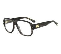 Dsquared2 Hombre D2 0125 2W8 Monturas ópticas Acetato Bocina gris Cuadrada
