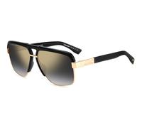 Dsquared2 Hombre Dsquared2 D2 0084/S 2M2/FQ Gafas de sol Metal Negro/Oro Plata Cuadrada Reflejado Sombreado