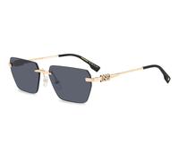 Dsquared2 Hombre Dsquared2 D2 0102/S 807/2K Gafas de sol Metal Oro Gris Cuadrada Normal Antirreflejo