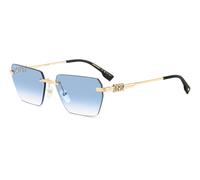 Dsquared2 Hombre Dsquared2 D2 0102/S LKS/ST Gafas de sol Metal Oro Azul claro Cuadrada Normal Sombreado
