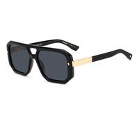 Dsquared2 Hombre Dsquared2 D2 0105/S 807/2K Gafas de sol Acetato Negro Gris Cuadrada Normal Antirreflejo