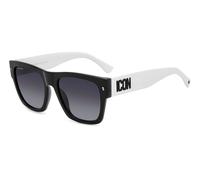 Dsquared2 Hombre Dsquared2 ICON 0004/S P56/9O Gafas de sol Acetato Negro/blanco Gris Cuadrada Sombreado