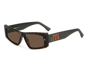 Dsquared2 Hombre Dsquared2 ICON 0007/S 086/70 Gafas de sol Acetato la Habana Marrón Mariposa