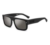Dsquared2 Hombre Dsquared2 ICON 0008/S 003/T4 Gafas de sol Plástico Negro-opaco Plata Geométrico Espejo