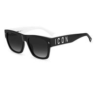 Dsquared2 Hombre ICON 0004/S 80S/9O Gafas de sol Acetato Negro/blanco Gris Cuadrada Sombreado