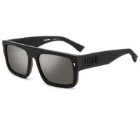 Dsquared2 Hombre ICON 0008/S 003/T4 Gafas de sol Plástico Negro-opaco Plata Geométrico Espejo