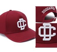 Dsquared2 Icon DC Crest Gorra Baseball Cap Bordó Algodón Lona Nueva