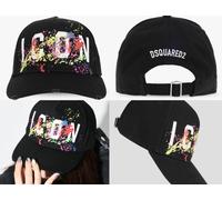 Dsquared2 Icon Splash Gorra Tipo Baseball, Pinturas, Lona, Ajustable, Negro