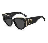 Dsquared2 Mujer D2 0032/S 2M2/IR Gafas de sol Acetato Negro/Oro Gris Cat Eye