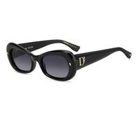 Dsquared2 Mujer D2 0110/S 807/9O Gafas de sol Acetato Negro Gris Geométrico Normal Sombreado