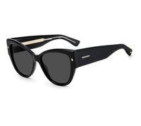 Dsquared2 Mujer Dsquared2 D2 0016/S 2M2/IR Gafas de sol Acetato Negro/Oro Gris Cat Eye