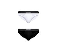 DSQUARED2 Twin Pack Brief DCX200070 (IT, Testo, L, Regular, Regular, 010 - Blanco/Negro)