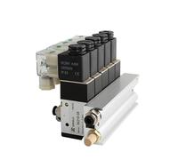 DSQUOBLLM 3V110-06-NC Bloque de válvula solenoide electromagnética Normalmente Cerrada con Base Montaje silenciador Colector CC 12 V 24 CA 110 220 3 Puertos(6 Stations)