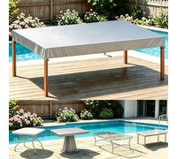 DSRDRFG Funda Mesa Exterior 120x90x15cm/LaxAnxAl Protector Mesa Exterior Impermeable, 420D Cuadrado/Rectangular Funda para Muebles de jardín, Anti-Viento Anti-UV Resitente al Polvo, Plata