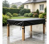DSRDRFG Funda Mesa Exterior Impermeable 205x125x50cm/LaxAnxAl Plata Funda Protectora para Mesa de Jardin, Cubierta de Mesas Exterior con Cordón Anti Viento, Anti UV Tela Oxford 420D, Rectangular