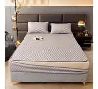 DSSHENGDS Personalizable Funda Protector Colchon ，Lavable Cubre Colchon Transpirable ，Funda Protectora ColchonAlgodón，Cremallera Protector de Colchón-Grey- 120x190+25cm