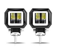 DSSJDKH Luz Faro Moto LED 2 Luces LED Redondas Impermeables Faros Delanteros Motocicleta Accesorios Iluminación Trabajo(Tipo B)