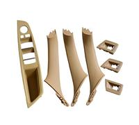 DSSJDKHJ 7 Uds Cubierta Ajuste Manija Puerta Panel Interruptor Elevación Ventana Interior para F10 F11 F18 5 Series Estilo De Coche Plástico ABS Interior Puerta Manija(Beige 7Pcs)