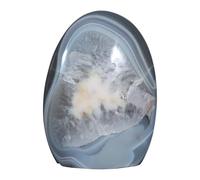 dssmboom Decoración de piedra de ágata independiente irregular para la mesa del hogar, muestra mineral de piedra de cristal pulido para Reiki curación, 1,5-2 lb