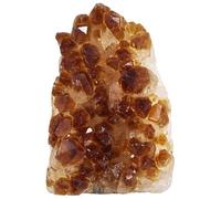 dssmboom Natural Citrino Bruto Crystal Cluster mineral espécimen para la meditación y el equilibrio de Chakras, Piedra decorativa Feng Shui Citrino Geoda Cluster para la Riqueza, 201-300 g