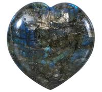 dssmboom Natural Labradorita Crystal Stone for Home Decor, Love Heart Worry Stone para la meditación, la ansiedad, 3,74"-5,32"