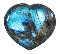 dssmboom Natural Labradorita Crystal Stone for Home Decor, Love Heart Worry Stone para meditación, ansiedad, 2,76 "-3,62"