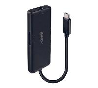Hub USB-C Lindy 43358 Aluminio 3 Puertos USB HDMI 4K Ethernet