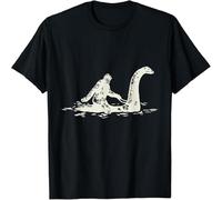 Dstarbbk Bigfoot Sasquatch Riding The Loch Ness Monster Funny T Shirt Black S