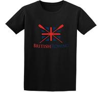 Dstarbbk British Rowing Team Cotton Shirt Men's Short Sleeve Cotton Tops Black XXL