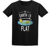 Dstarbbk Flat Earth Movement Space Graphic Printed 100% Cotton T Shirt Men Black XXL